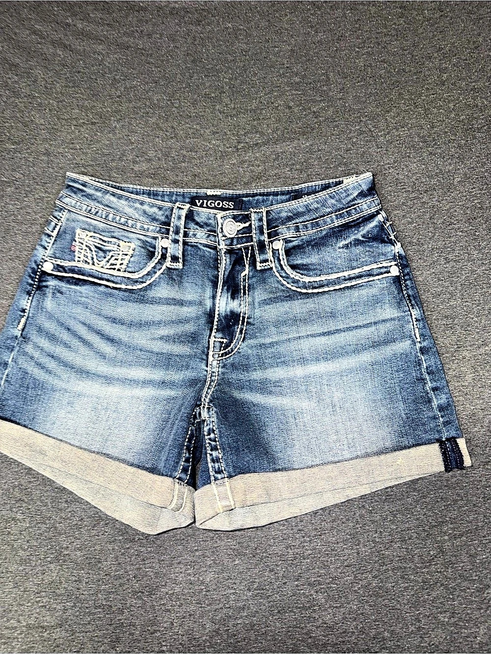 Vigoss Women's Denim Jean Shorts Waist 2 Blue